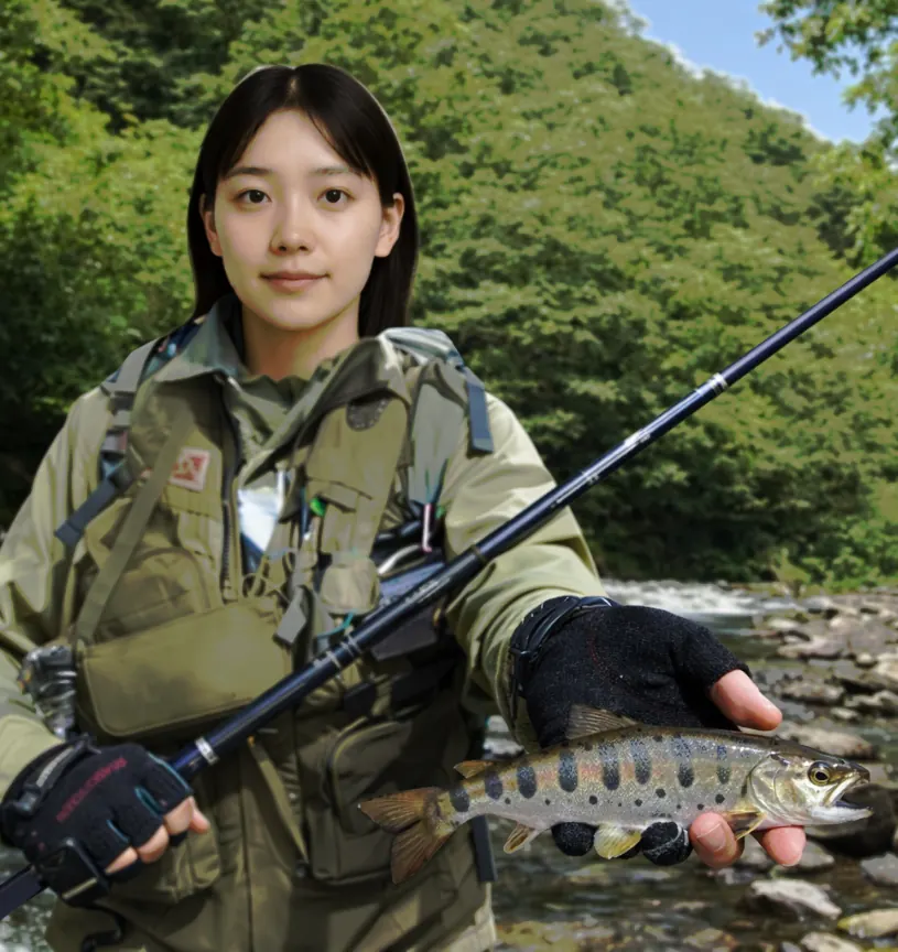 閉伊川でヤマメの釣果を得た森永.webp