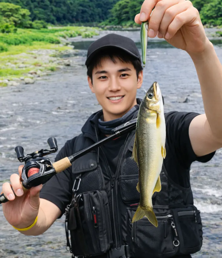 雲出川でアユの釣果を得た新崎.webp