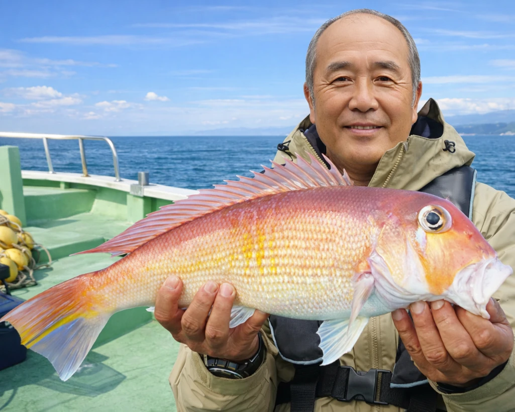 駿河湾でアマダイの釣果を得た田能村.webp