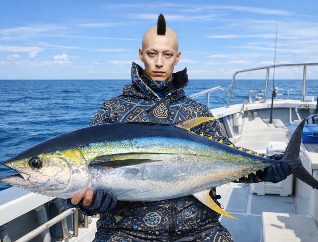 駿河湾でキハダマグロの釣果を得た馬頭.webp