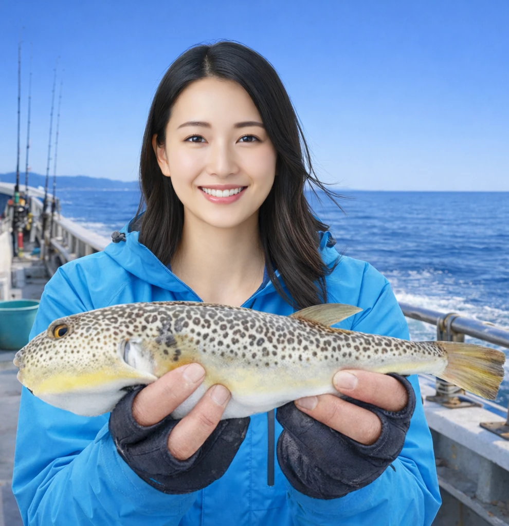 鹿島灘でショウサイフグの釣果を得た仲代.webp