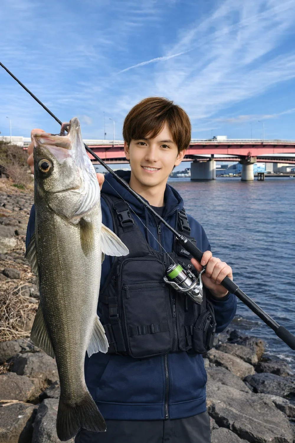 東海ふ頭公園でシーバスを釣った久良木