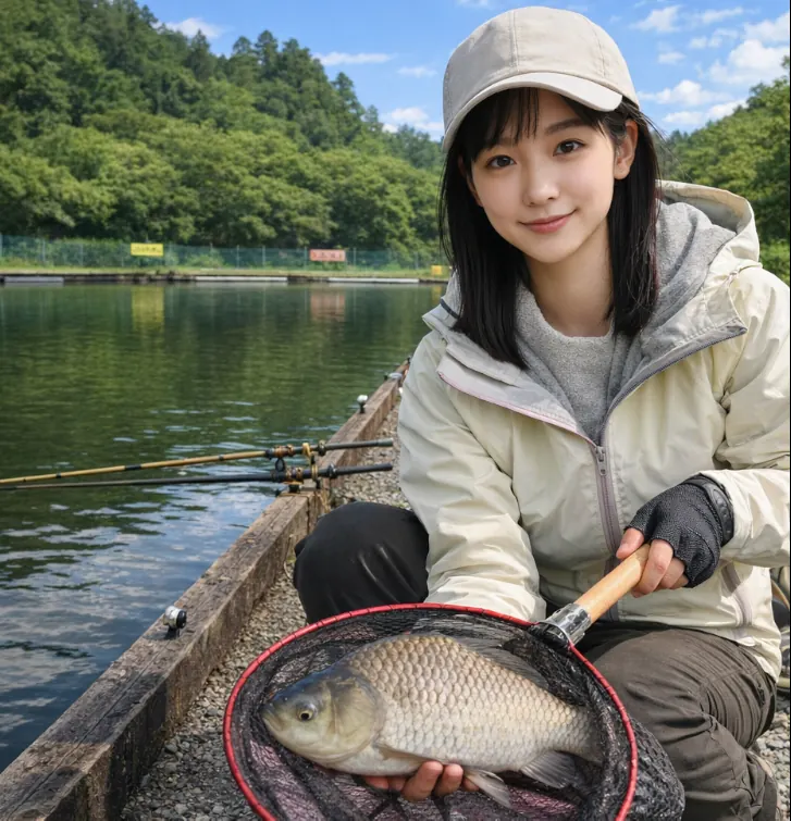 つり池丸山園でヘラブナの釣果を得た国生.webp