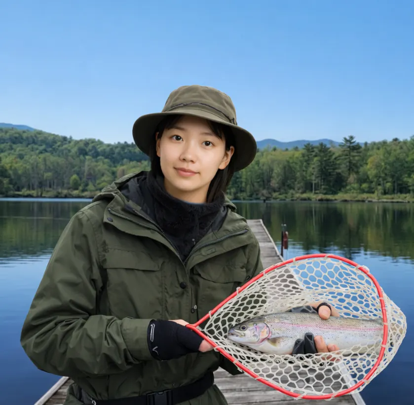 バラギ湖でニジマスの釣果を得た森永.webp