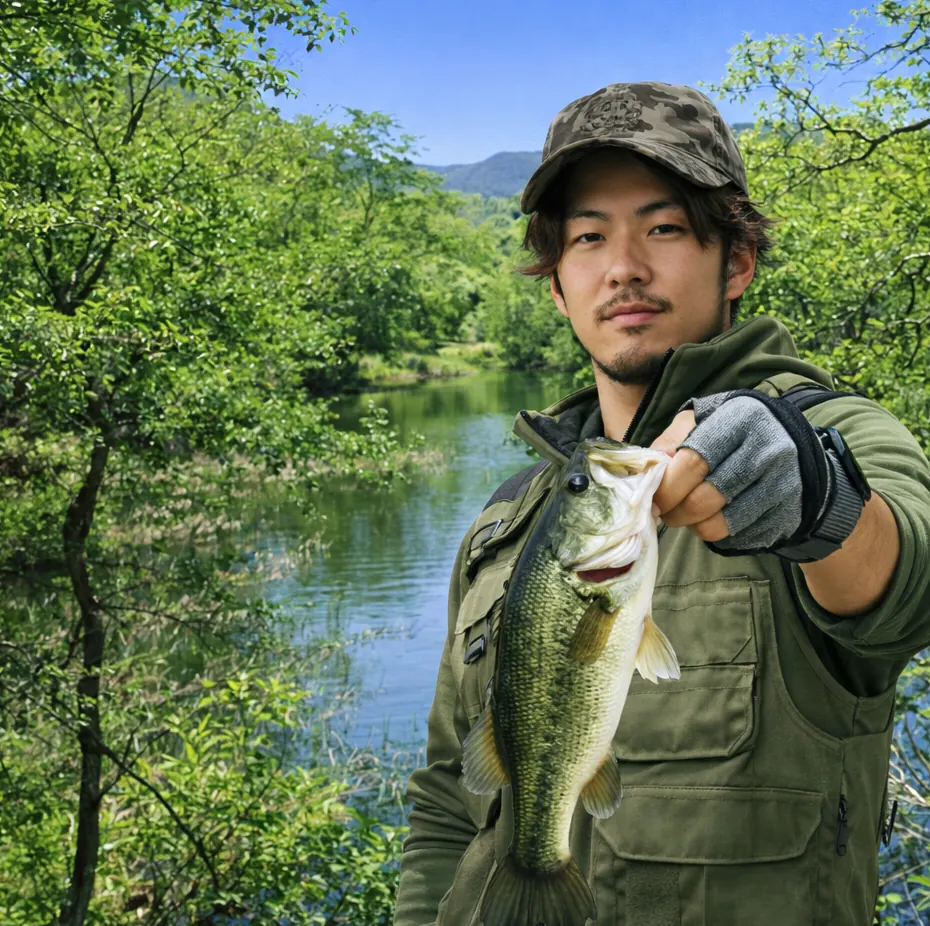 中瀬沼でブラックバスの釣果を得た澤田.webp