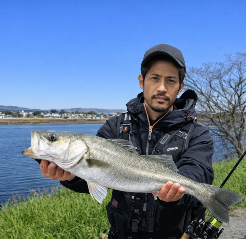 八坂川でシーバスの釣果を得た広岡.webp