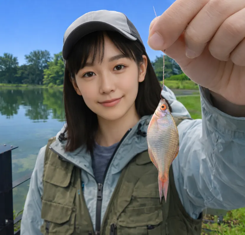 出羽公園でタナゴの釣果を得た国生.webp