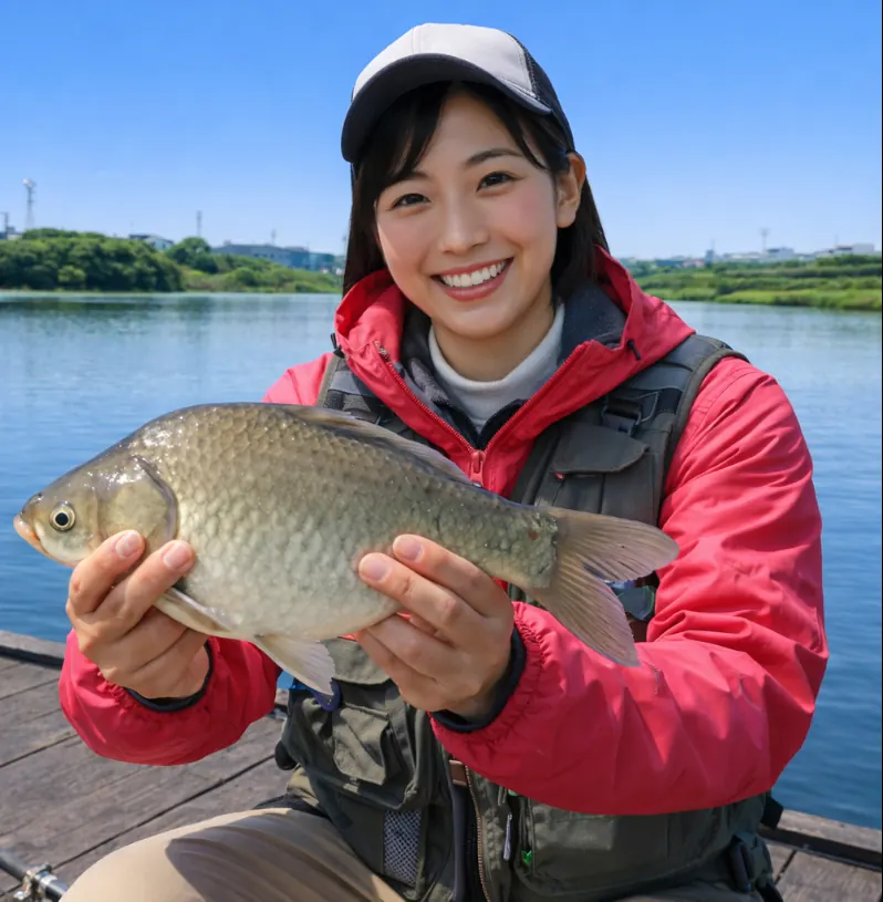 出羽公園でヘラブナの釣果を得た黒川.webp