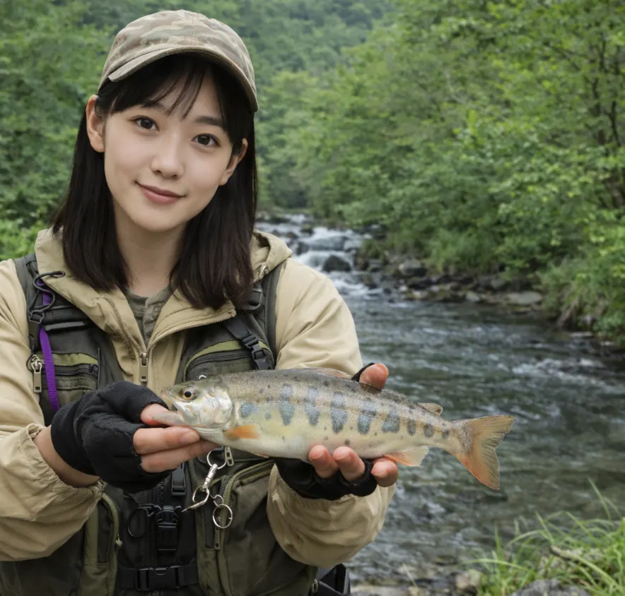 加藤谷川でヤマメの釣果を得た国生.webp