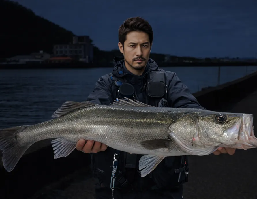 坪井川でシーバスの釣果を得た広岡.webp