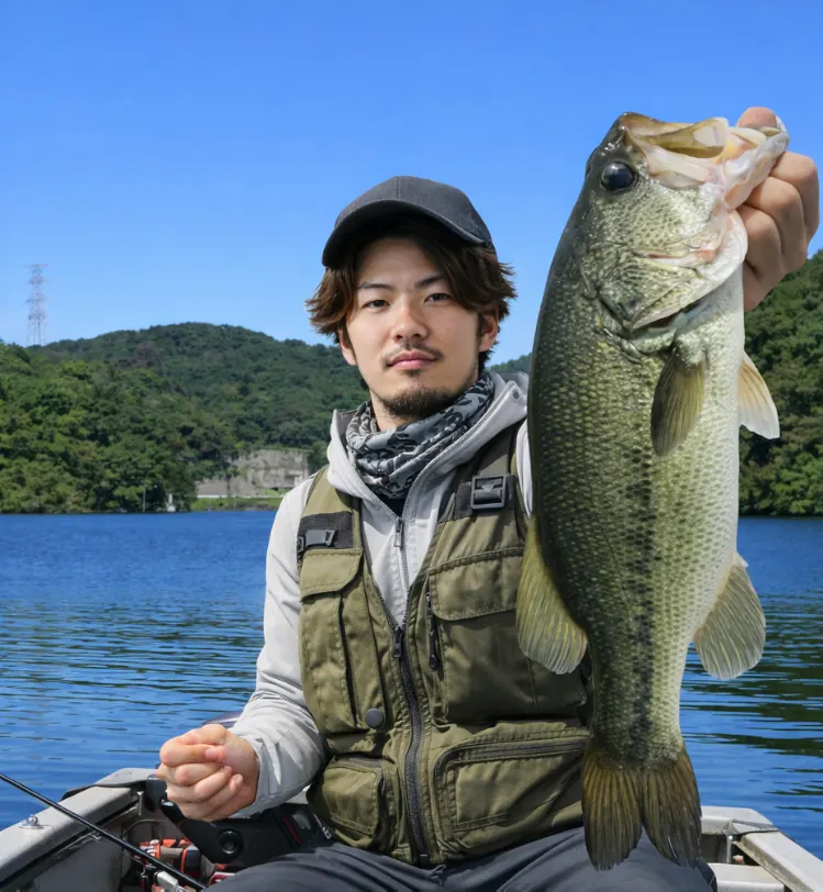 多根ダムでブラックバスの釣果を得た澤田.webp