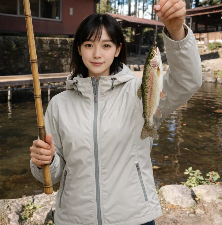 大崎つりぼりでニジマスの釣果を得た国生.webp