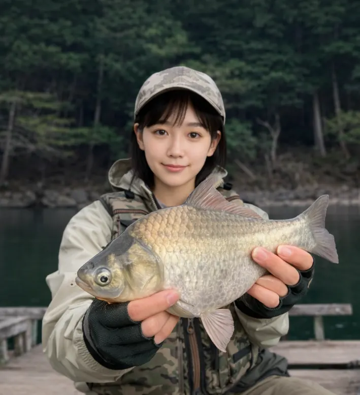 大迫ダムでヘラブナの釣果を得た国生.webp