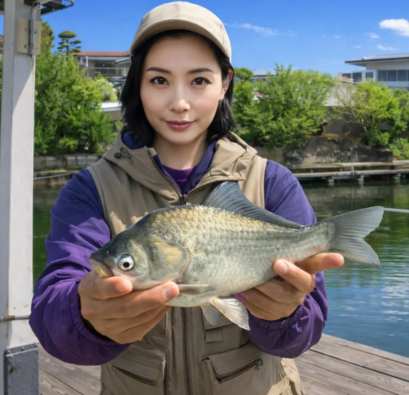 寺口釣り池でヘラブナの釣果を得た八重田.webp