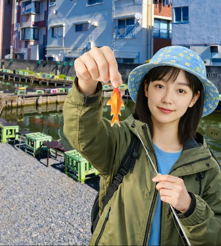 寿々木園でキンギョの釣果を得た国生.webp