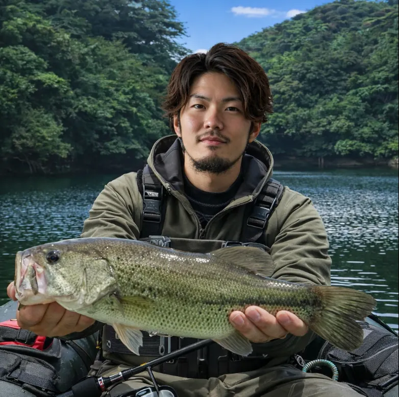小沢ダムでブラックバスの釣果を得た澤田.webp