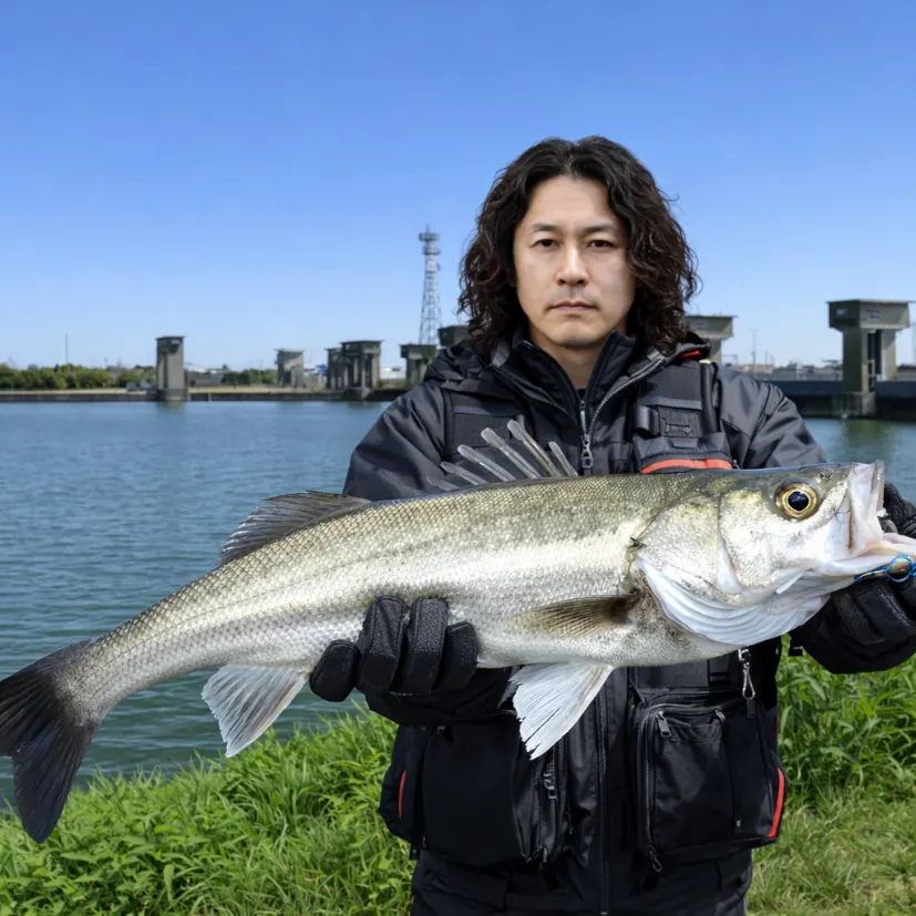 常陸利根川でシーバスの釣果を得た岸本.webp
