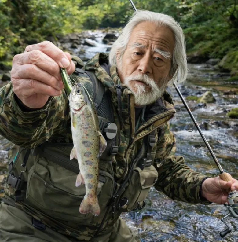広見川でアマゴの釣果を得た米田.webp