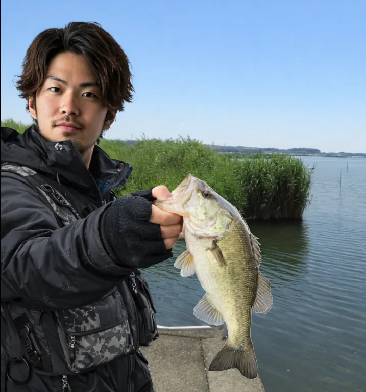 恋瀬川でブラックバスの釣果を得た澤田.webp