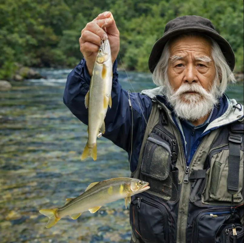 揖斐川でアユの釣果を得た米田.webp