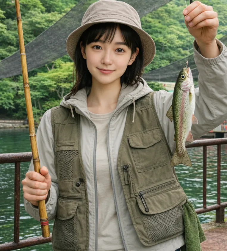 有馬ます池でニジマスの釣果を得た国生.webp