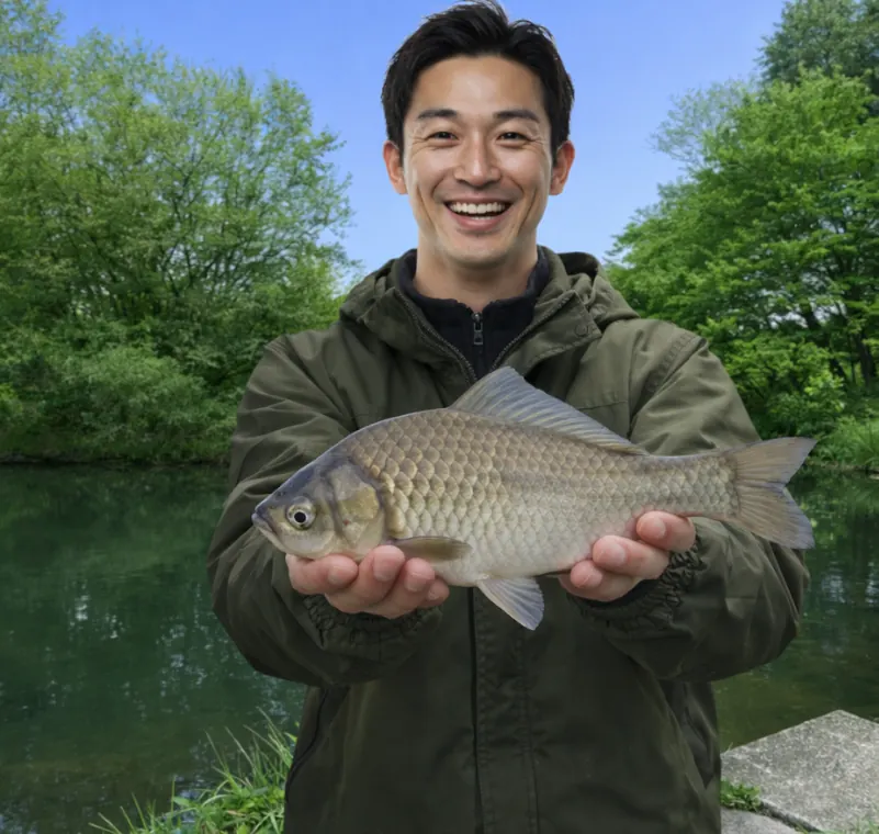 栗原遊水地でヘラブナの釣果を得た勝田.webp