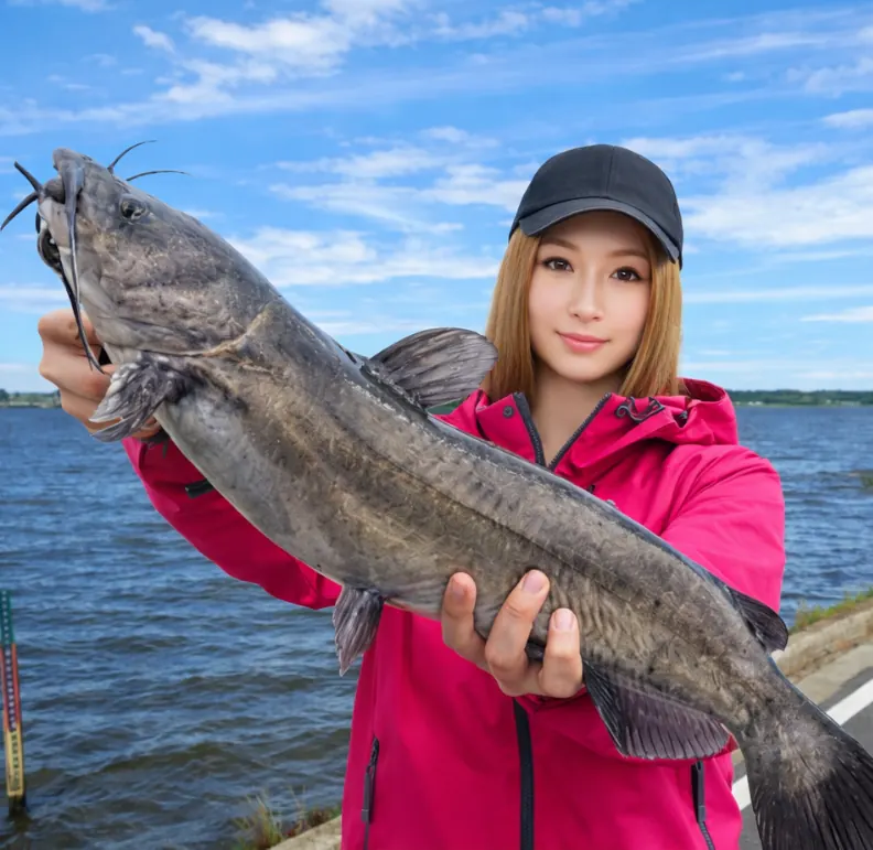 桜川でアメリカナマズの釣果を得た階下.webp