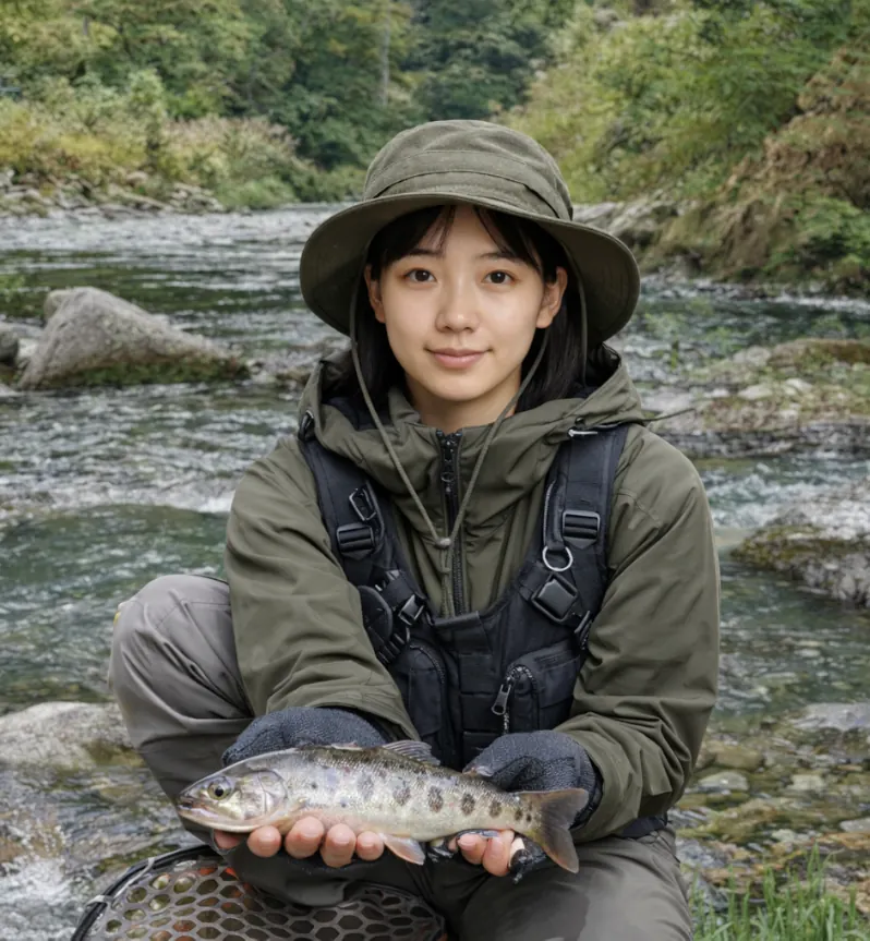 清津川でヤマメの釣果を得た森永.webp