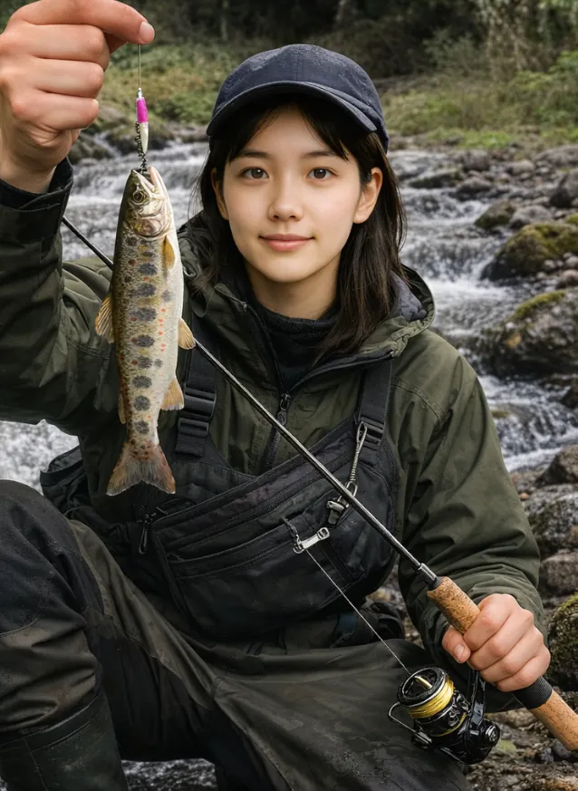 立場川でアマゴの釣果を得た森永.webp