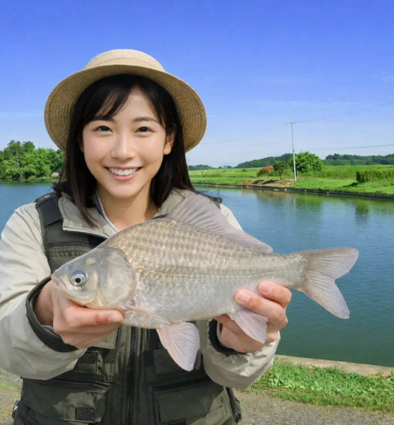 粟原釣り場でヘラブナの釣果を得た黒川.webp