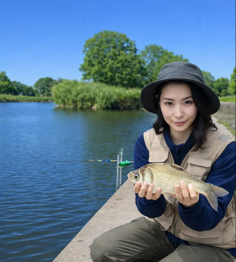 群馬の水郷公園でヘラブナの釣果を得た八重田.webp