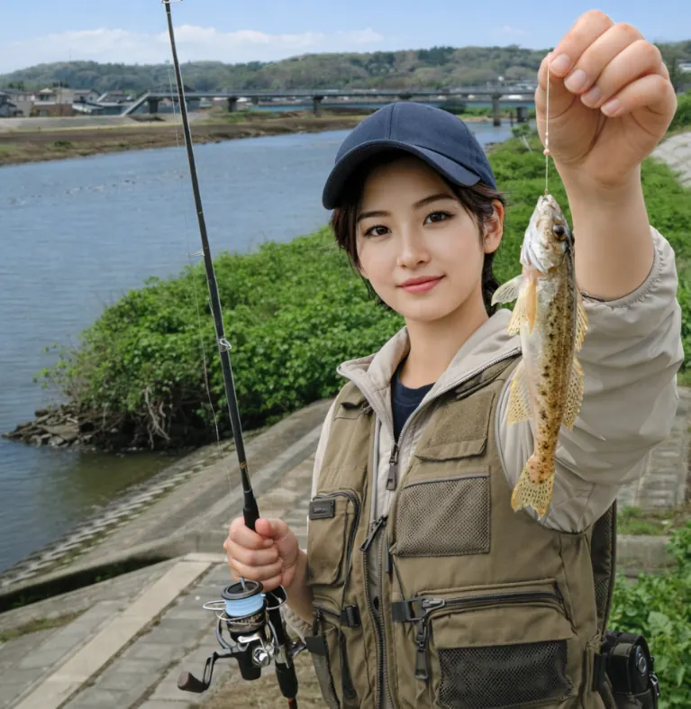 茂宮川でハゼの釣果を得た佐伯.webp
