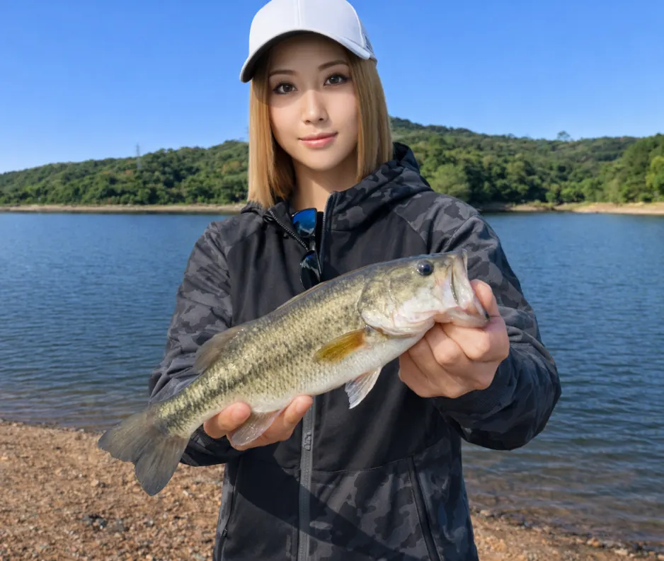萩尾溜池でブラックバスの釣果を得た階下.webp