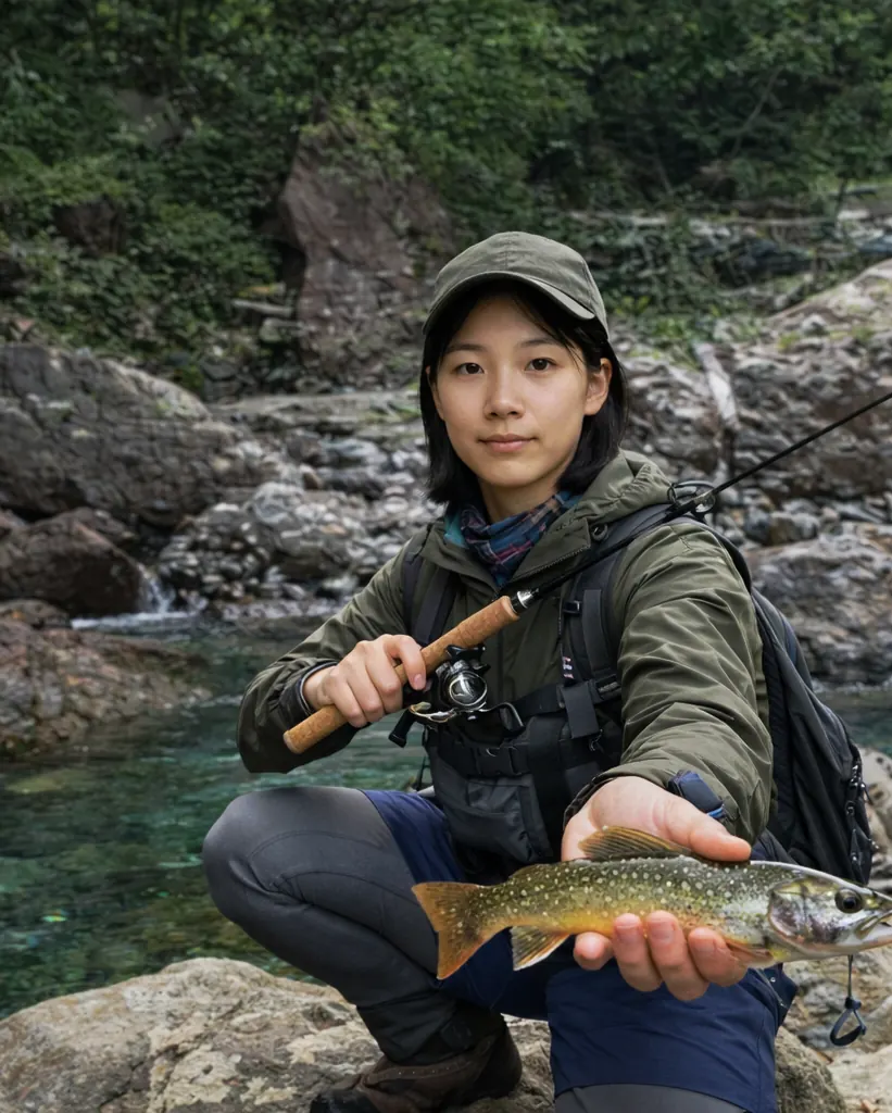 野呂川でイワナの釣果を得た森永.webp