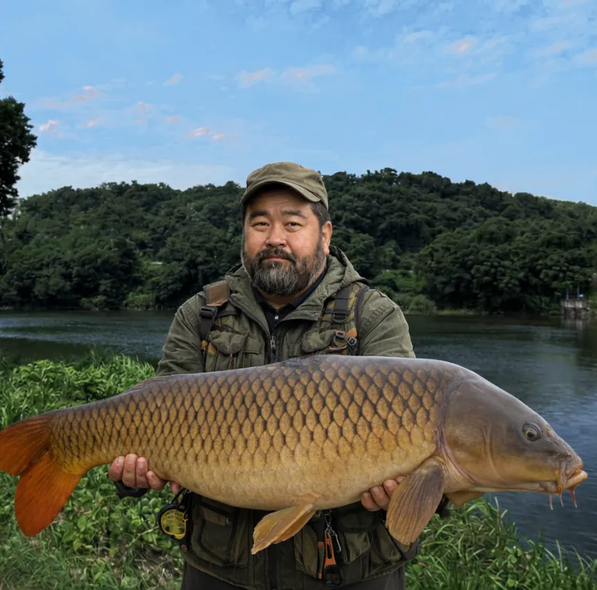 鏑川でコイの釣果を得た楢崎.webp