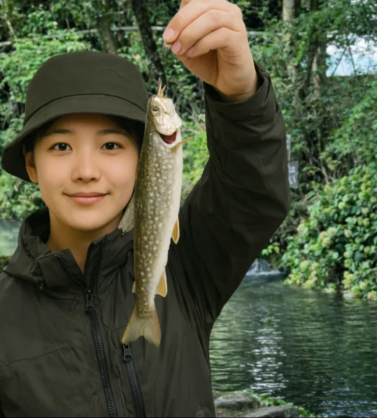 鱒の家でイワナの釣果を得た森永.webp