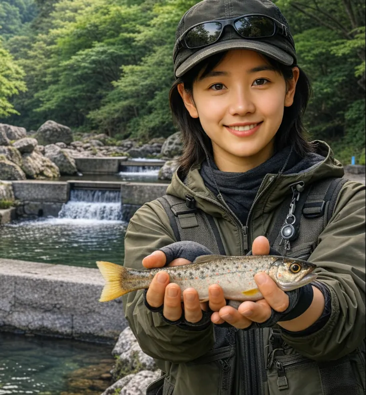 鷲の川でアマゴの釣果を得た森永.webp