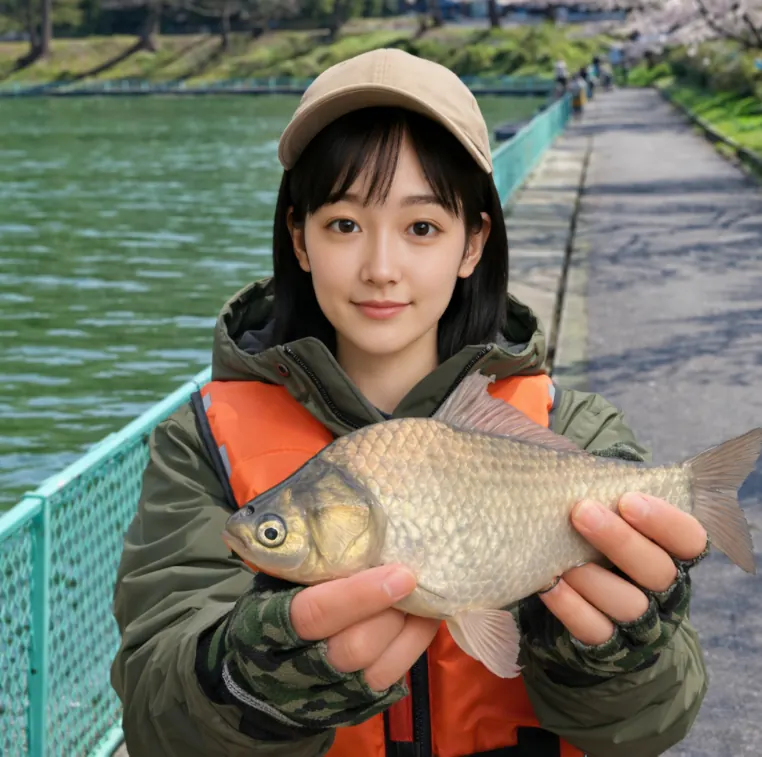 鹿の川沼でヘラブナの釣果を得た国生.webp