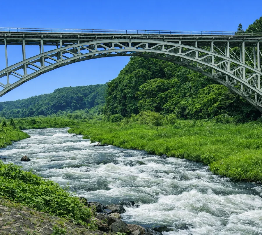 晩翠橋付近の那珂川