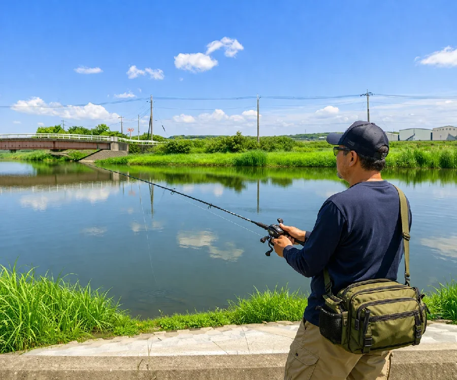 破竹川合流地点付近の新利根川