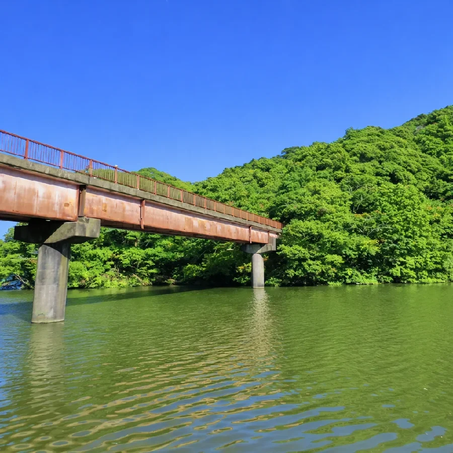 亀山ダム押切沢橋付近の様子