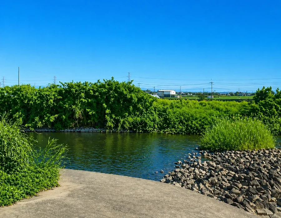 沖端川二ッ川堰付近
