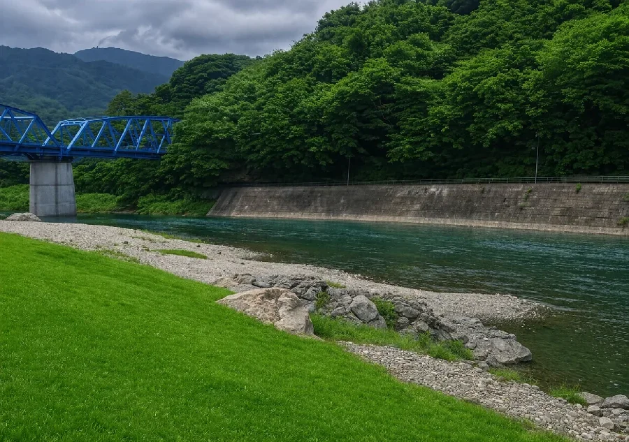 栗谷瀬橋周辺の荒川
