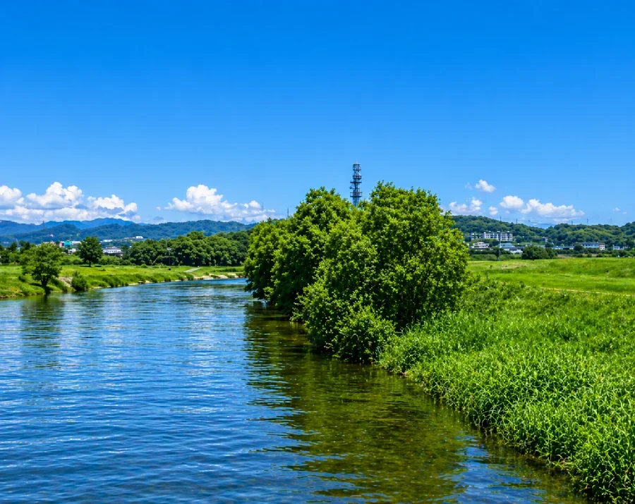 遠賀川日ノ出橋付近