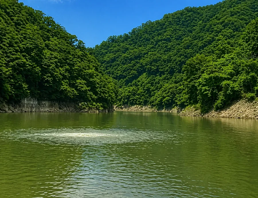 室生ダム曝気の様子