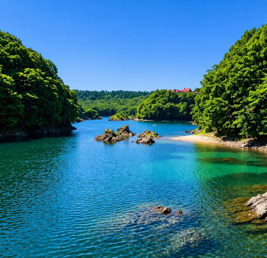 精進湖中の湖