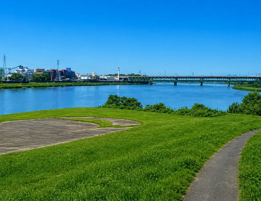 宝満川合流点付近の筑後川