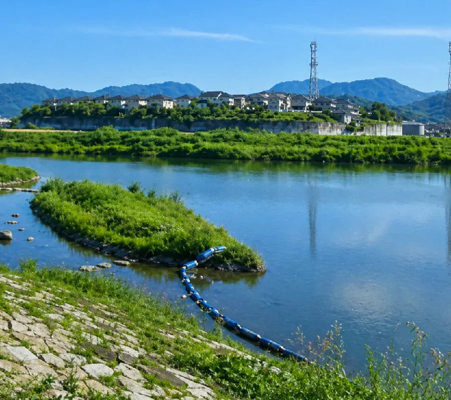 六間川合流点付近の倉敷川