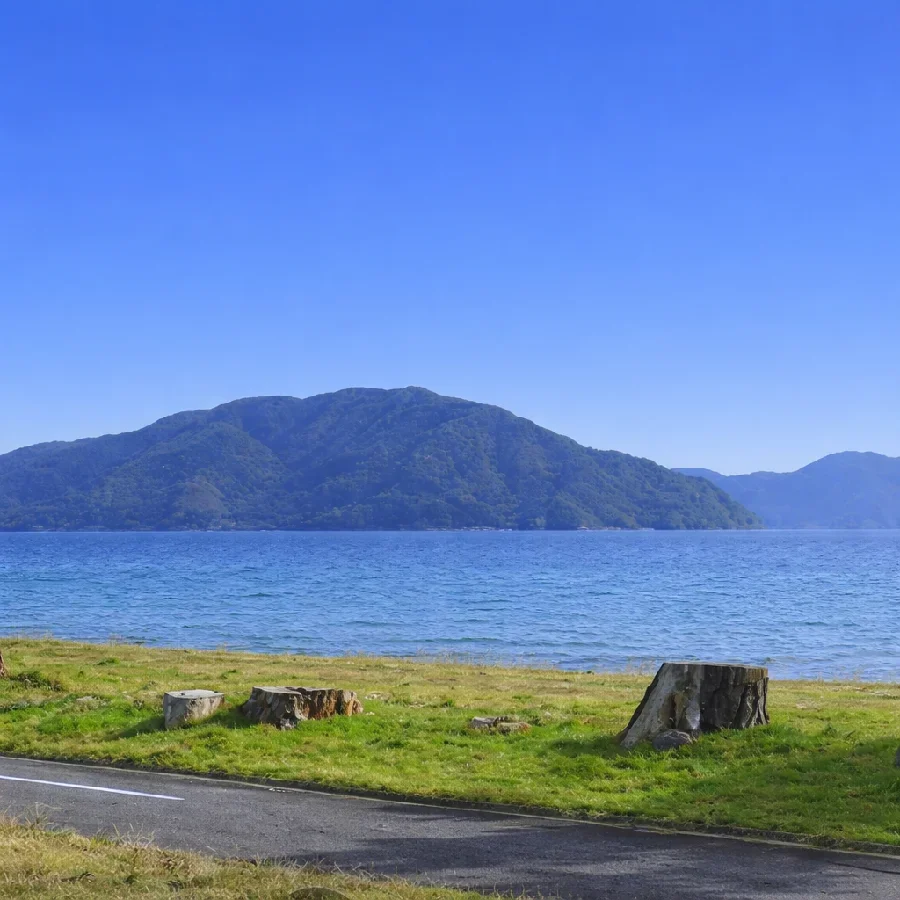 琵琶湖今津浜の様子