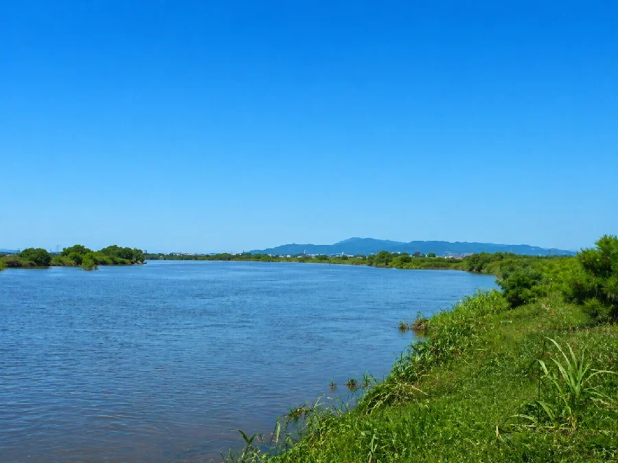 下田大橋付近の筑後川